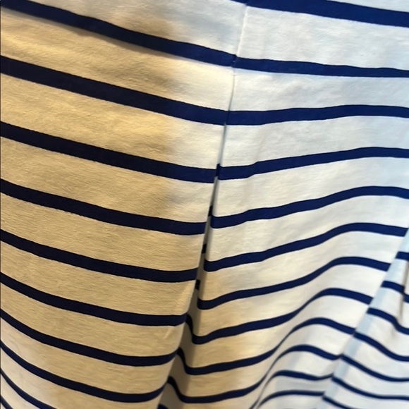 Chaps Navy and White striped A-Line floral Dress size 12 - Picture 5 of 10